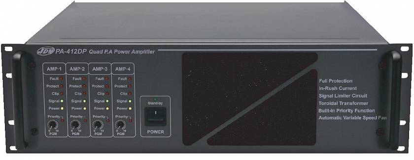 PA-412DP Усилитель мощности 4-х канальный 4х120 Вт, 100 В - YUM