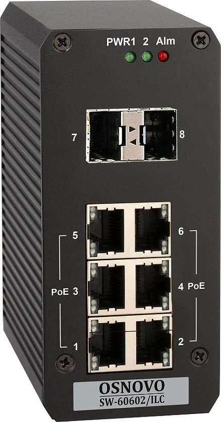 SW-60602/ILC Промышленный PoE коммутатор на 8 портов - YUM