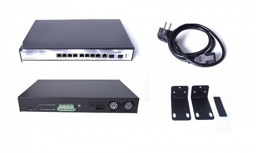 Тромбон IP-K8-Л Коммутатор с PoE - YUM