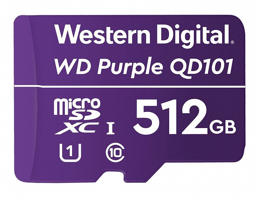 MicroSDHC 512ГБ, Class 10 UHS 1 (WDD512G1P0C) Карта памяти WD Purple SC QD101 Ultra Endurance - YUM