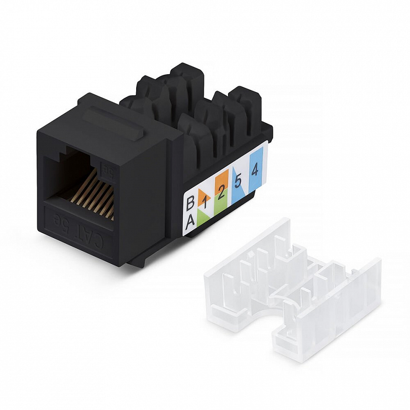 KJ-RJ45-Cat.5e-90-SW-BK (10101c) Вставка Keystone Jack RJ-47 - YUM