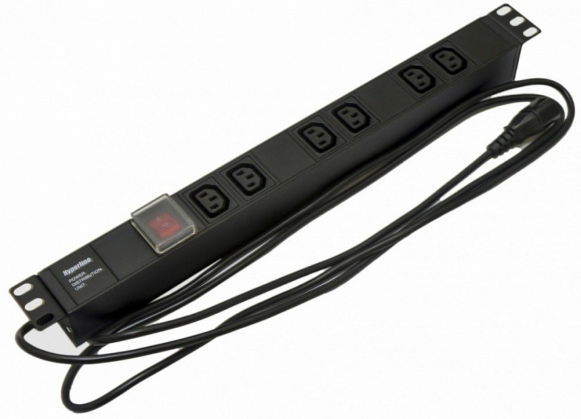 SHE19-6IEC-S-2.5IEC Блок розеток 19" - YUM