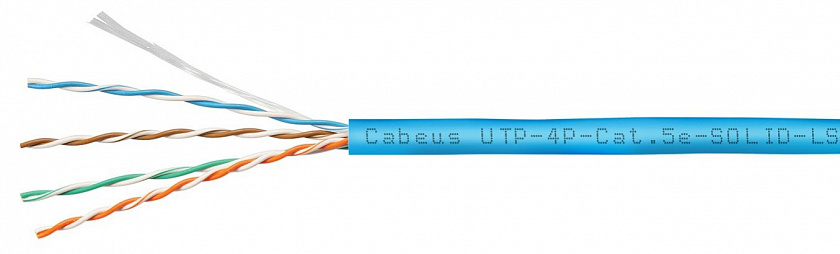 UTP-4P-Cat.5e-SOLID-LSZH-BL (9777c) Кабель «витая пара» (LAN) для структурированных систем связи - YUM