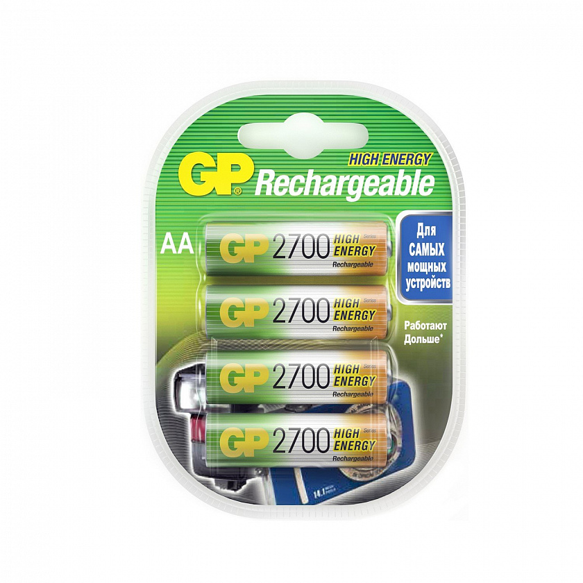 GP 270AAHC AA (GP 270AAHC-2DECRC4), упак. 4 шт. Перезаряжаемые аккумуляторы - YUM