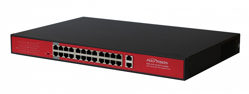 PND-24P-2G-BT2 (300W) Коммутатор неуправляемый 26-портовый с PoE - YUM