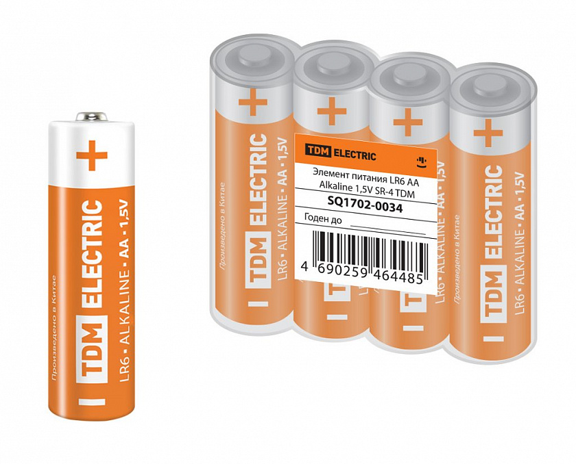 LR6 AA Alkaline 1,5V SR-4 TDM (SQ1702-0034) Элемент питания - YUM