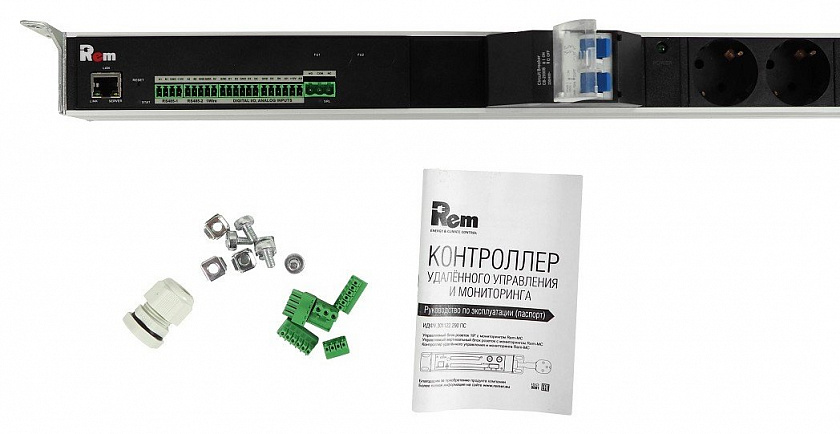 R-MC1-32-4x2S-2x3C13-2x2C19-A-1820-K Блок силовых розеток с контроллером - YUM