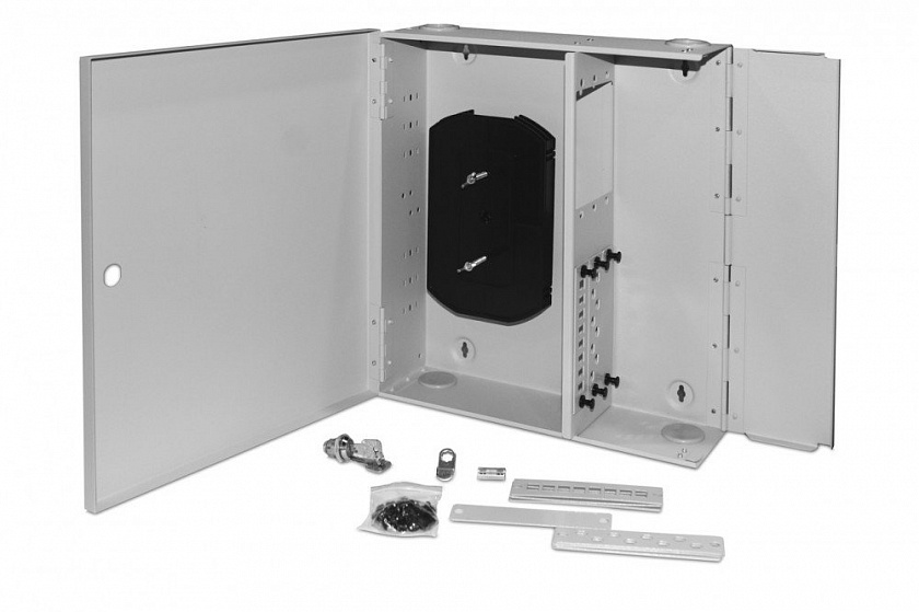 FO-WBX-6xSLT-W140H42-48UN-GY Кросс оптический настенный - YUM