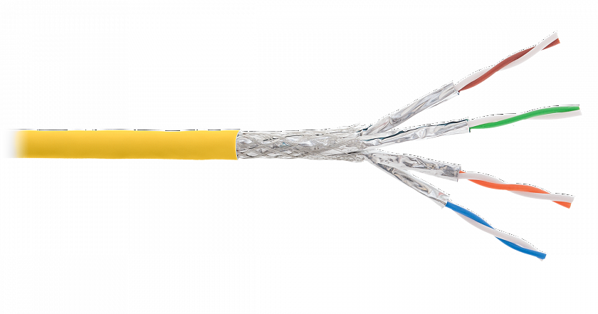 S/FTP, 4pair, Cat7a, Solid, In, LSZH (4375C-YL) Кабель «витая пара» (LAN) для структурированных систем связи - YUM