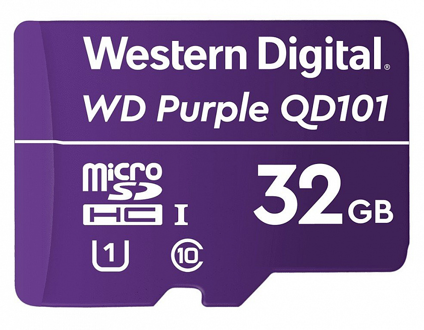 MicroSDHC 32ГБ, Class 10 UHS 1 (WDD032G1P0C) Карта памяти WD Purple SC QD101 Ultra Endurance - YUM