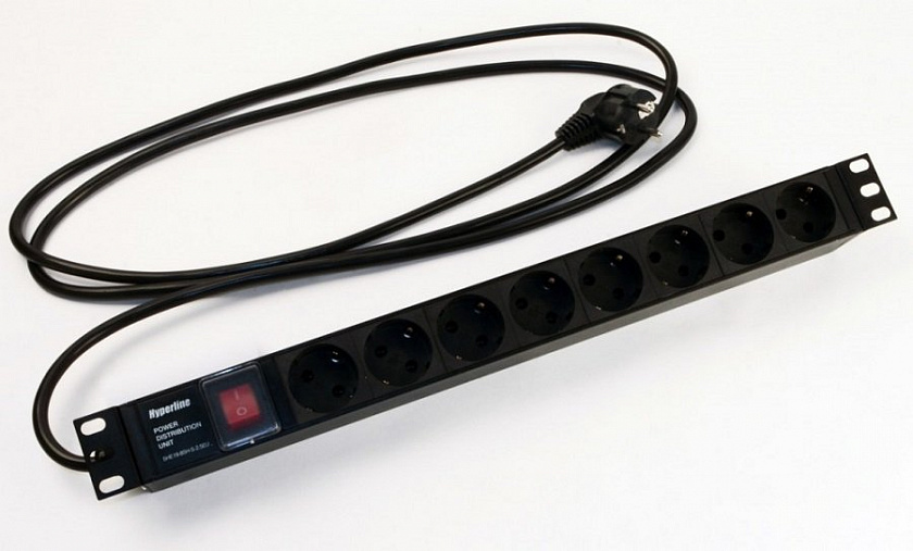 SHE19-8SH-S-2.5EU Блок розеток 19" - YUM