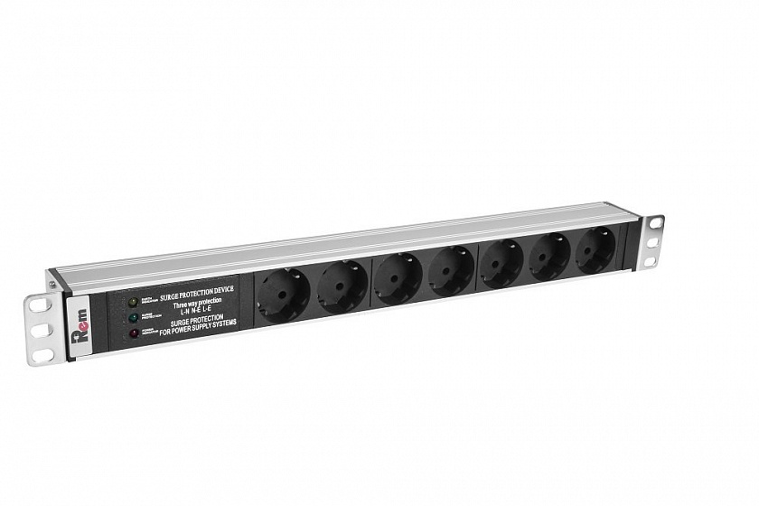 R-10-7S-FI-440-Z Блок силовых розеток 19" без шнура - YUM