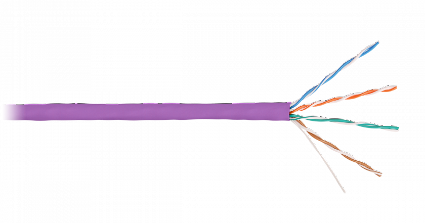 U/UTP 4pair, Cat5e, Solid, In, LSZH (4100C-VL) Кабель «витая пара» (LAN) для структурированных систем связи - YUM