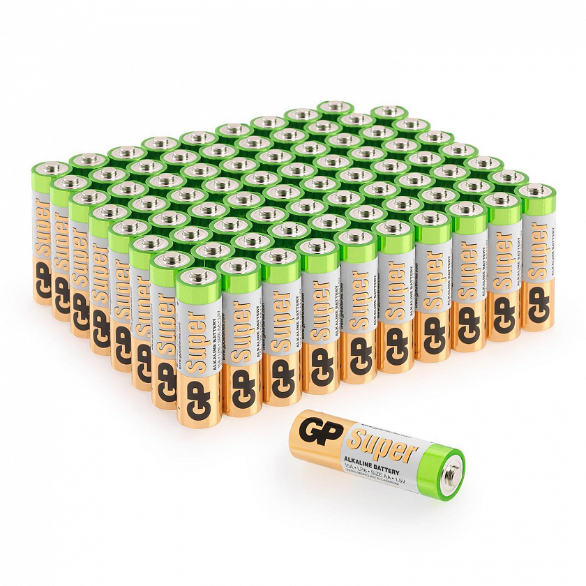 GP Super Alkaline 15A AA (GP 15A-2CRVS80), упак. 80 шт. Алкалиновые батарейки - YUM