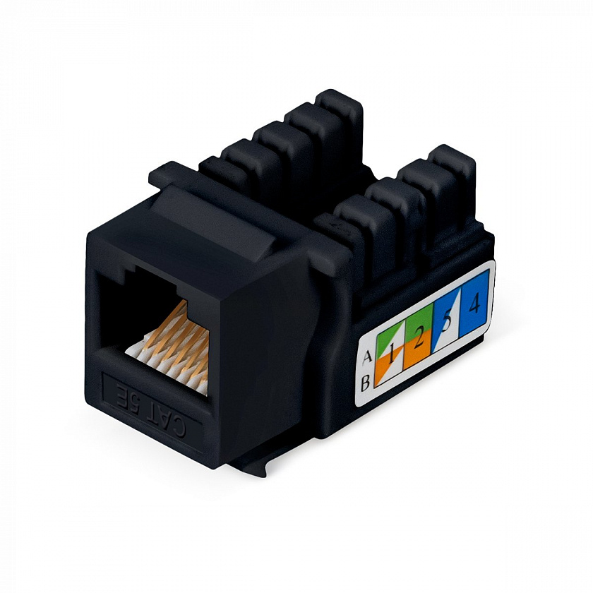 KJ-RJ45-Cat.5e-90-BK (9482c) Вставка Keystone Jack RJ-45 - YUM
