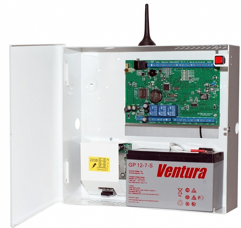 S632-2GSM-BK25-W (S632-2GSM-BK), Бокс-комплект под 7Ач, белый Устройство оконечное объектовое приемно-контрольное c GSM коммуникатором - YUM