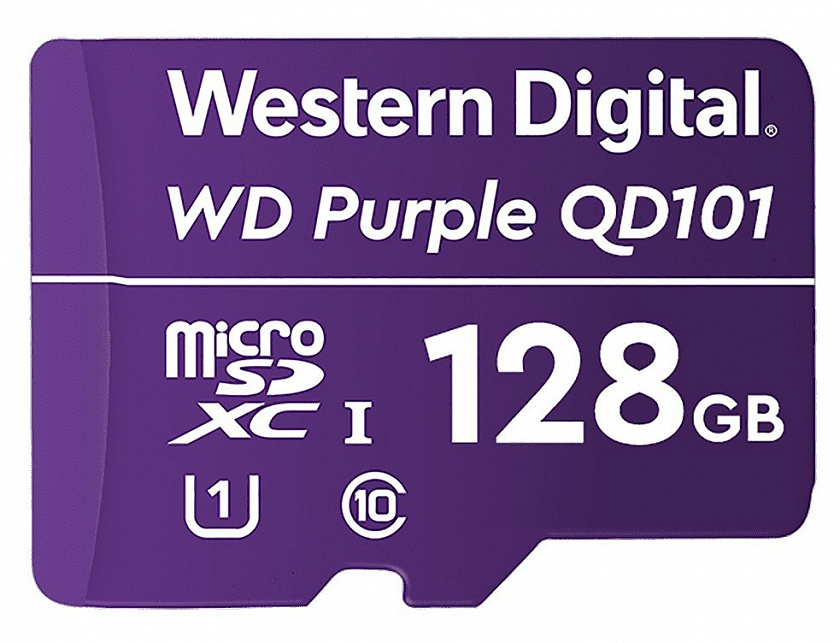 MicroSDHC 128ГБ, Class 10 UHS 1 (WDD128G1P0C) Карта памяти WD Purple SC QD101 Ultra Endurance - YUM
