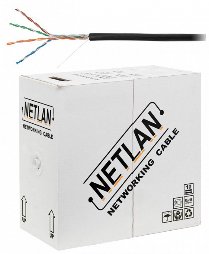 U/UTP 4pair, Cat5e, Out, PE, CCA (CCA-UU004-5E-PE-BK) Кабель «витая пара» (LAN) для структурированных систем связи - YUM