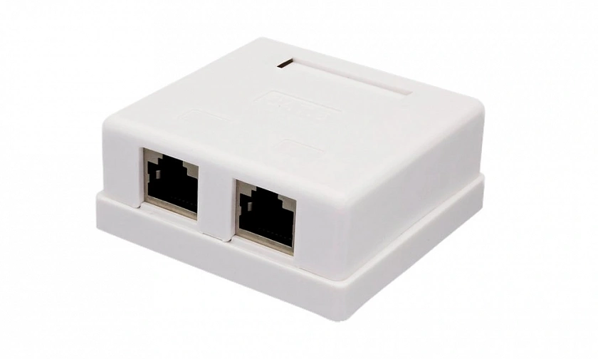 Розетка настенная RJ-45, 8P8C, Cat.6, 2 порта FTP (10-0353) Компьютерная - YUM