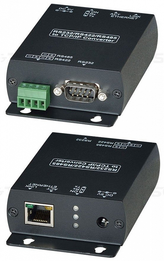 RS007 Преобразователь интерфейса RS485/RS422/RS232 в Ethernet - YUM