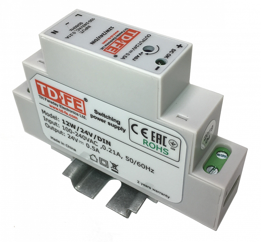 12W/24V/DIN Блок питания - YUM