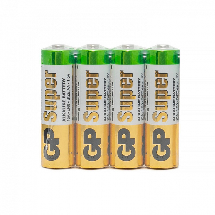 GP Super Alkaline 15A AA (GP 15ARS-2SB4), упак. 4 шт. Алкалиновые батарейки - YUM