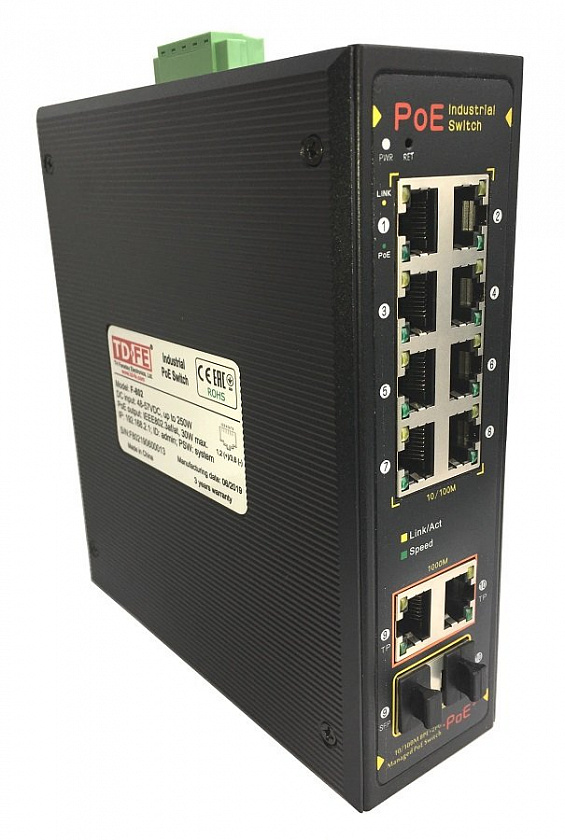 F-802 Коммутатор 8-портовый с РоЕ - YUM