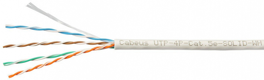 UTP-4P-Cat.5e-SOLID-WH (7471c) Кабель «витая пара» (LAN) для структурированных систем связи - YUM