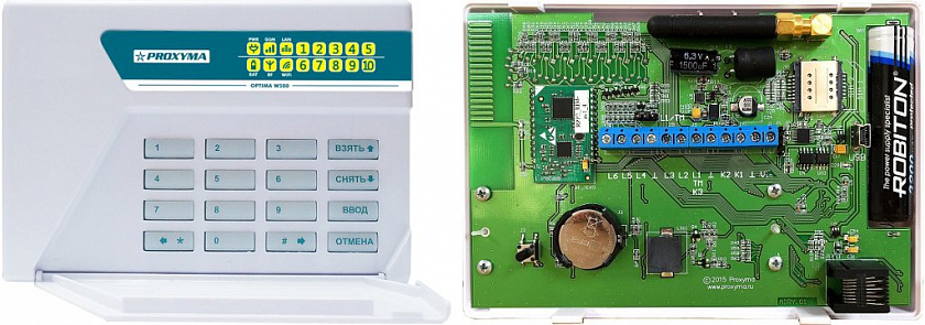 W-500AWL+Optima Объектовый прибор с встроенными GSM, Wi-Fi, РПП Астра РИ-М - YUM