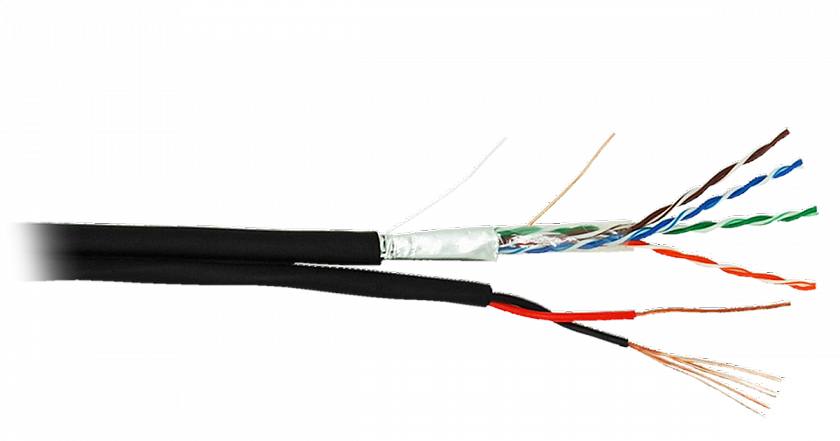 F/UTP 4pair, Cat5e, Out, PVC+PWR (EC-UF004-5E-PC075-PE-BK) Кабель «витая пара» (LAN) для структурированных систем связи - YUM