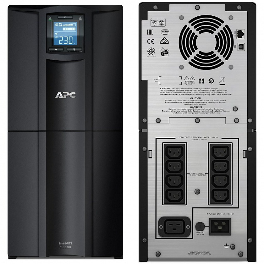 SMC3000I APC Smart-UPS C 3000 ВА Источник бесперебойного питания - YUM