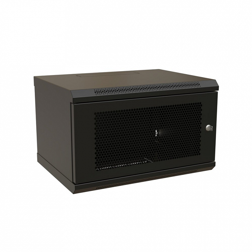 WR-TW-0666-SD-RAL9004 Шкаф настенный 19-дюймовый, 6U - YUM