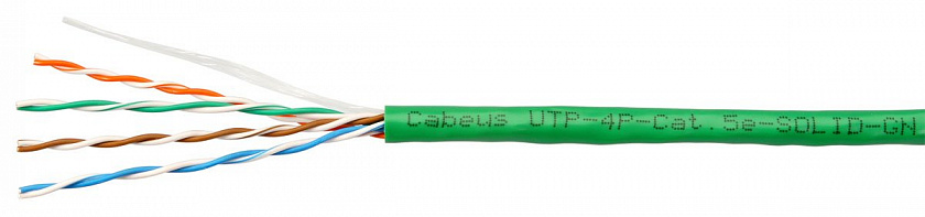 UTP-4P-Cat.5e-SOLID-GN (7250c) Кабель «витая пара» (LAN) для структурированных систем связи - YUM