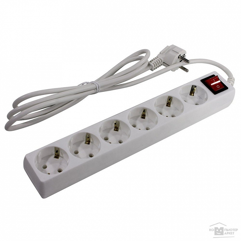 SP6W-250 Сетевой фильтр 6 розеток, 5м, белый - YUM