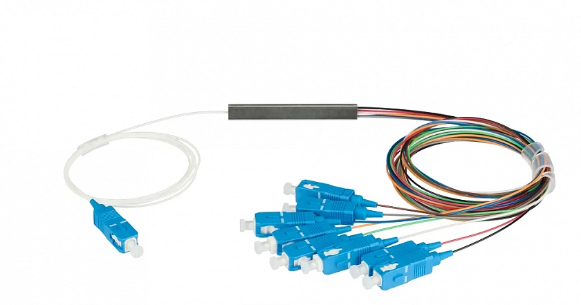 NMF-SPP1X8A1-SCU-M Сплиттер планарный 1x8, 9/125мкм, SC/UPC, 0.9 мм - YUM