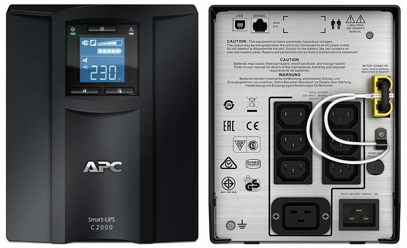 SMC2000I APC Smart-UPS C 2000 ВА Источник бесперебойного питания - YUM