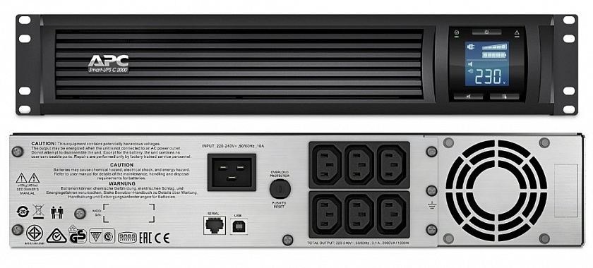 SMC2000I-2U APC Smart-UPS C 2000 ВА Источник бесперебойного питания - YUM