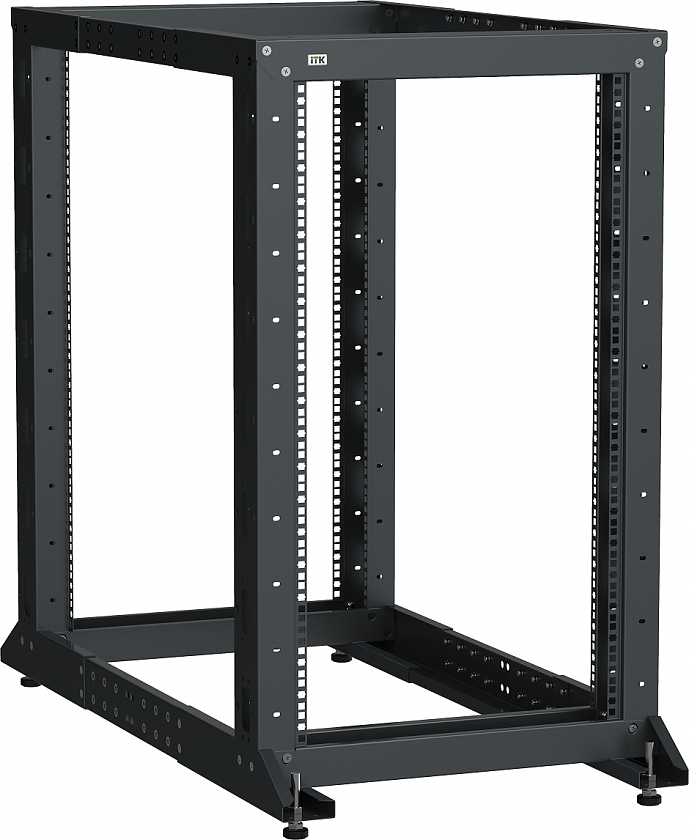 LF05-33U61-2GM Открытая стойка 19", 33U, двухрамная, цвет черный - YUM