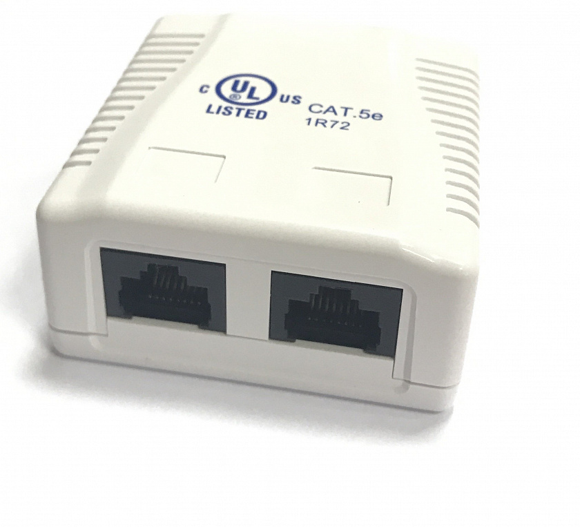 RJ-45-2 (8P8C) CAT5e, 2 выхода (LISTED) компьютерная розетка Розетка компьютерная 2 выхода - YUM