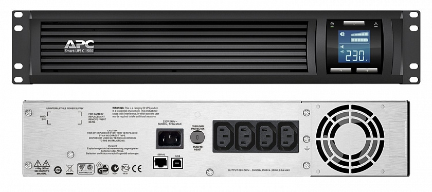 SMC1500I-2U APC Smart-UPS C 1500 ВА Источник бесперебойного питания - YUM