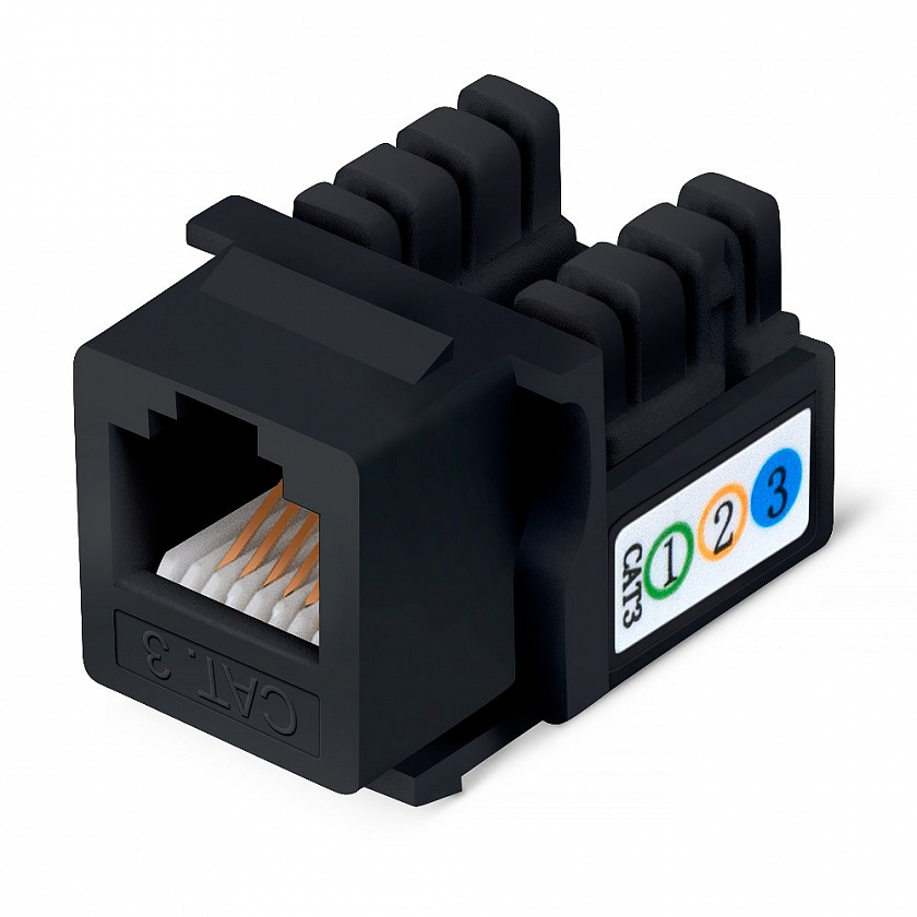 KJ-RJ12-90-BK (9481c) Вставка Keystone Jack - YUM