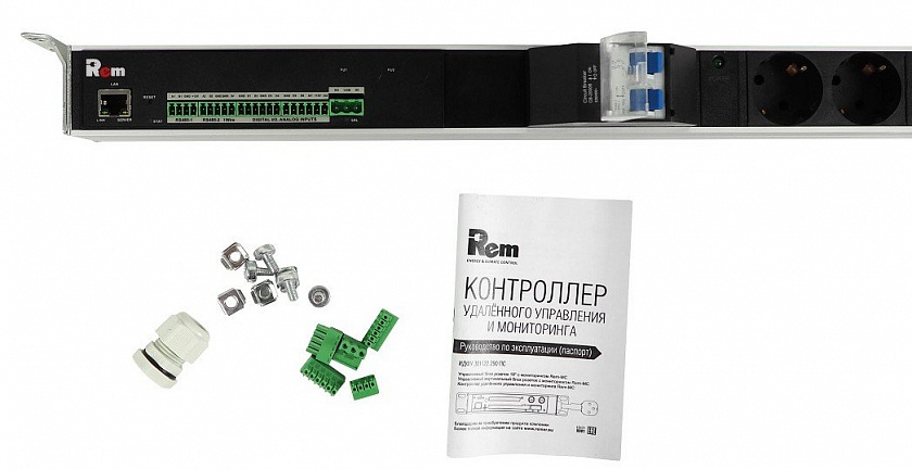 R-MC1-32-2x2S-2x3C13-2x2C19-A-1420-K Блок силовых розеток с контроллером - YUM
