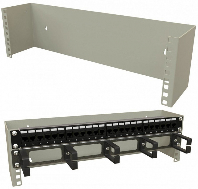 BW19-3U-110F-RAL7035 Кронштейн настенный для 19" оборудования, высота 3U - YUM