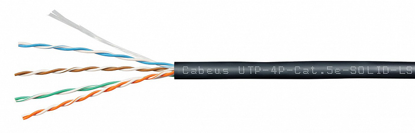 UTP-4P-Cat.5e-SOLID-LSZH-BK (9781c) Кабель «витая пара» (LAN) для структурированных систем связи - YUM