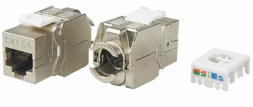 KJ8-8P8C-C6A-180-TLS-SH-F-WH Вставка Keystone Jack RJ-45 - YUM