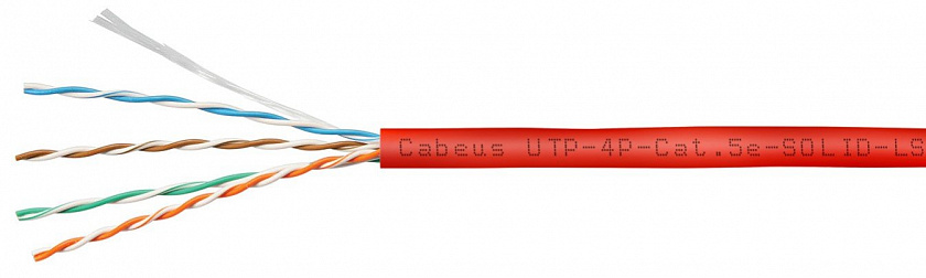 UTP-4P-Cat.5e-SOLID-LSZH-RD (9778c) Кабель «витая пара» (LAN) для структурированных систем связи - YUM