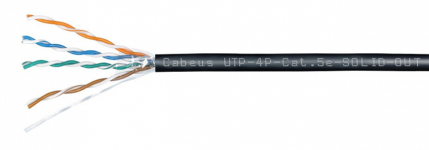 UTP-4P-Cat.5e-SOLID-OUT-LSZH-UV (7172c) Кабель «витая пара» (LAN) для структурированных систем связи - YUM