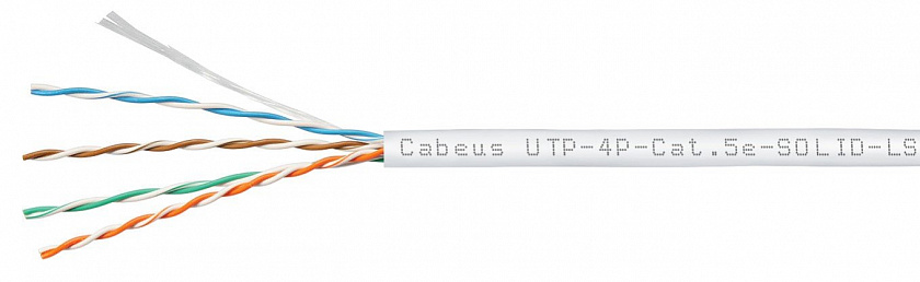 UTP-4P-Cat.5e-SOLID-LSZH-WH (9782c) Кабель «витая пара» (LAN) для структурированных систем связи - YUM