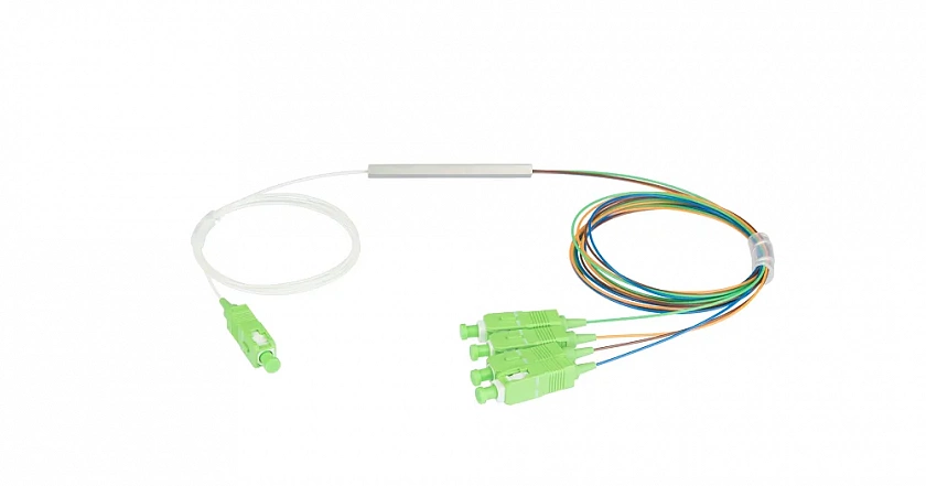 NMF-SPP1X4A1-SCA-M Сплиттер планарный 1x4, 9/125мкм, SC/APC, 0.9 мм - YUM