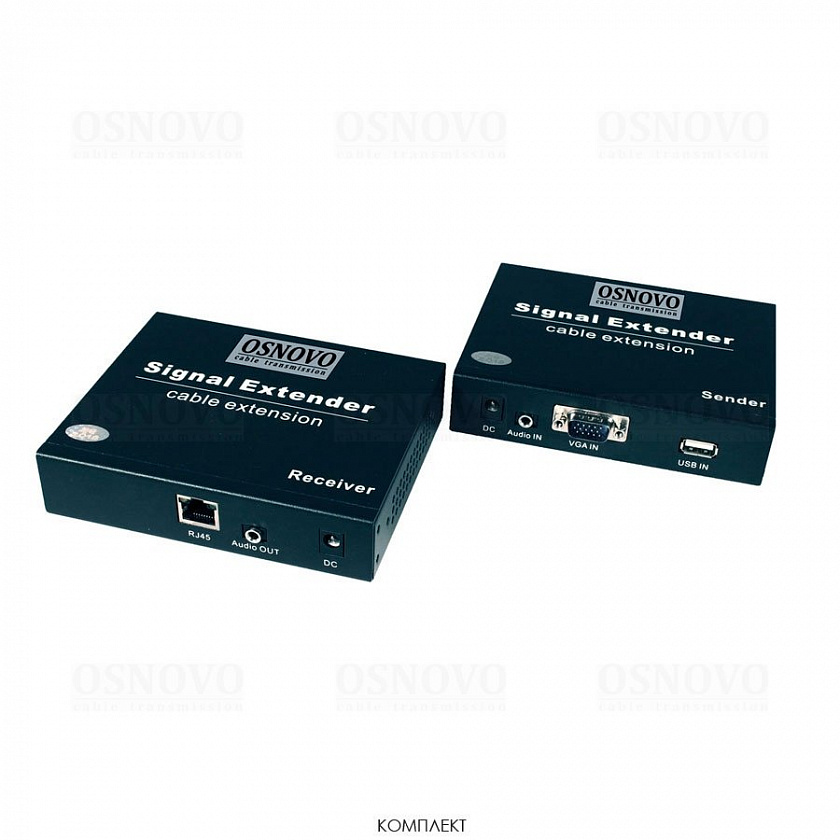 TLN-VKM/1+RLN-VKM/1(ver.2) Удлинитель VGA, аудио-сигналов - YUM